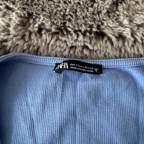 Zara ribbed blue crop top Size S - Picture 3 of 3